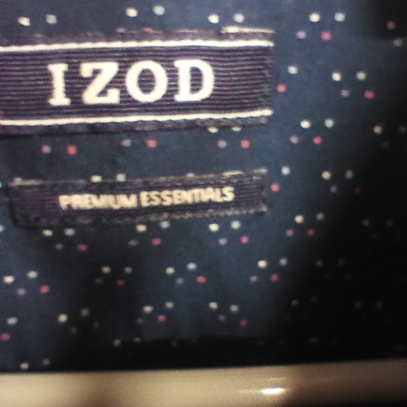 Izod Premium Essentials Classics Mens Large Blue Dot Printed Long Sleeve - Picture 7 of 8